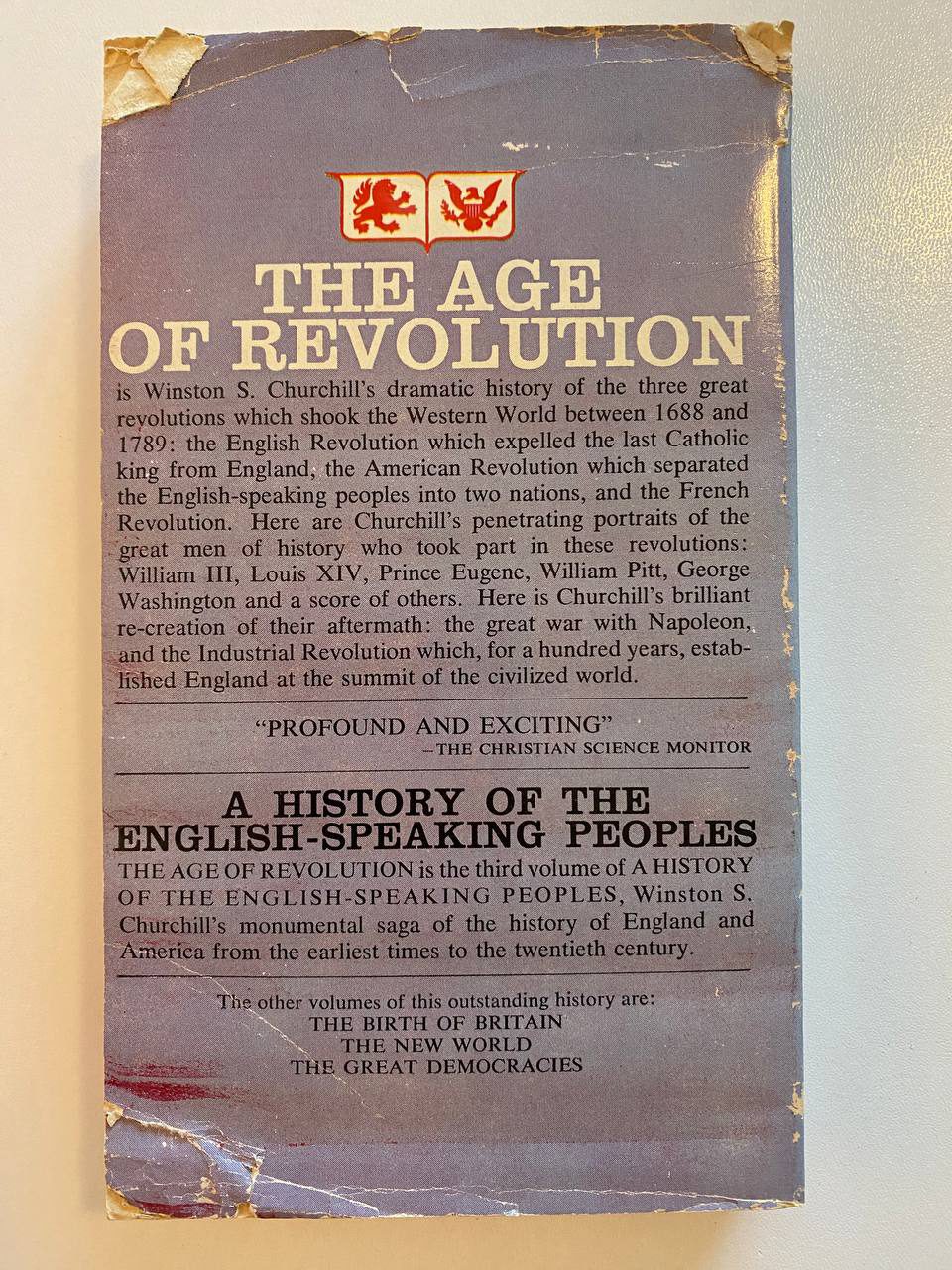 Back cover of Drew's copy of The Age of Revolution