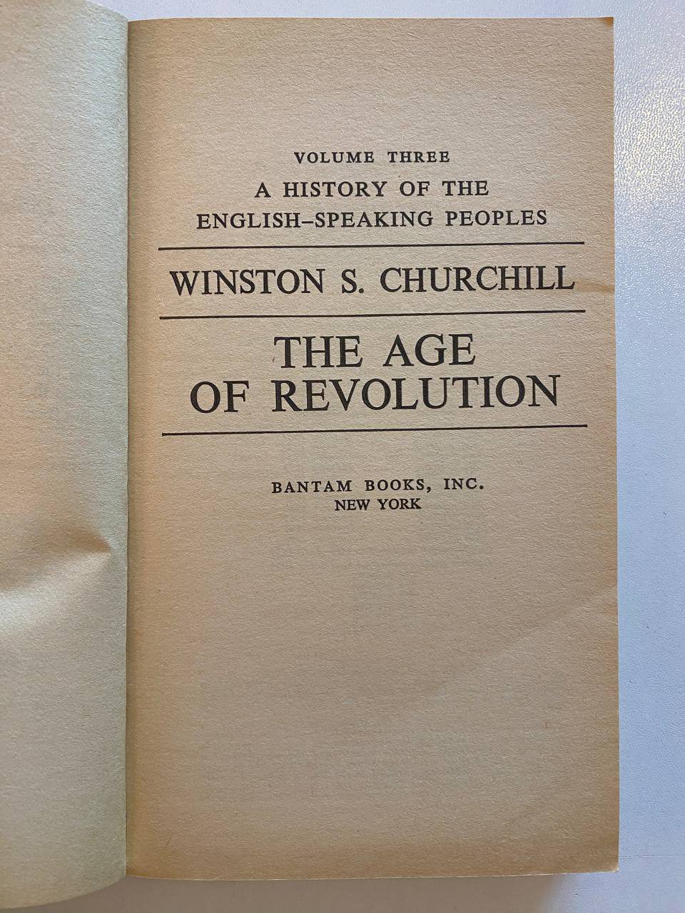 Title page of Drew's copy of The Age of Revolution