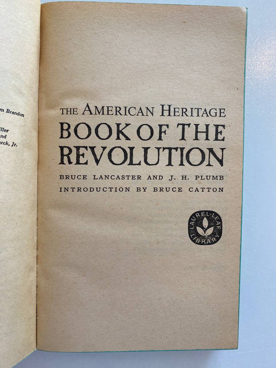 Title page of Drew's copy of The American Heritage Book of the Revolution