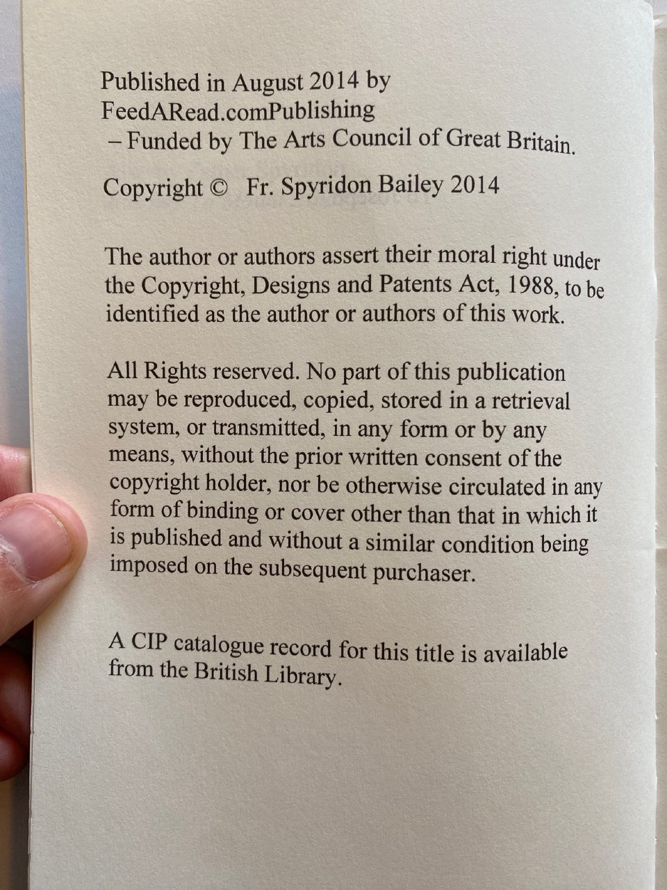 Physical detail of Drew's copy of The Ancient Path