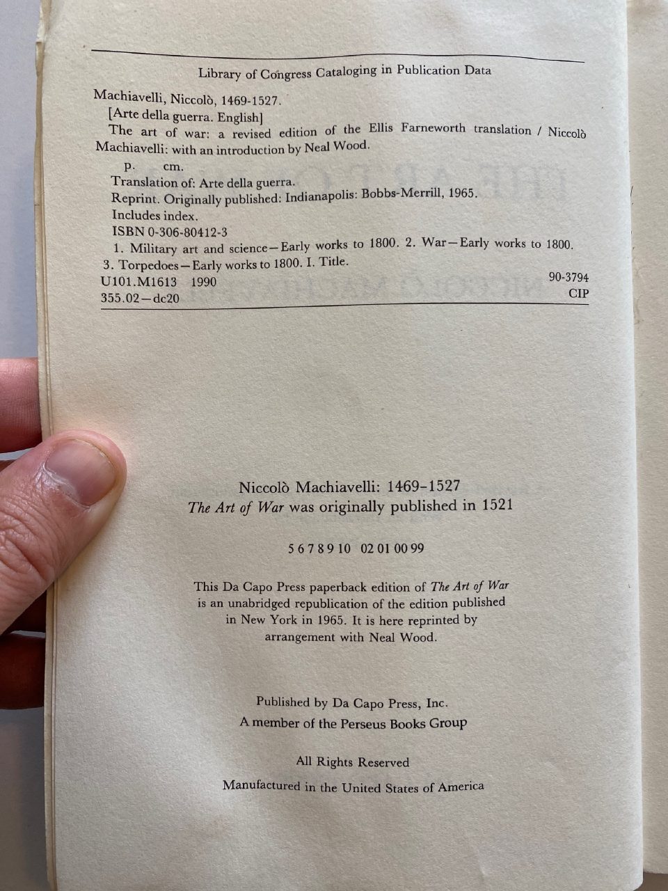 Physical detail of Drew's copy of The Art of War