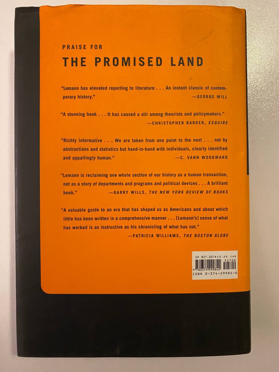 Back cover of Drew's copy of The Big Test