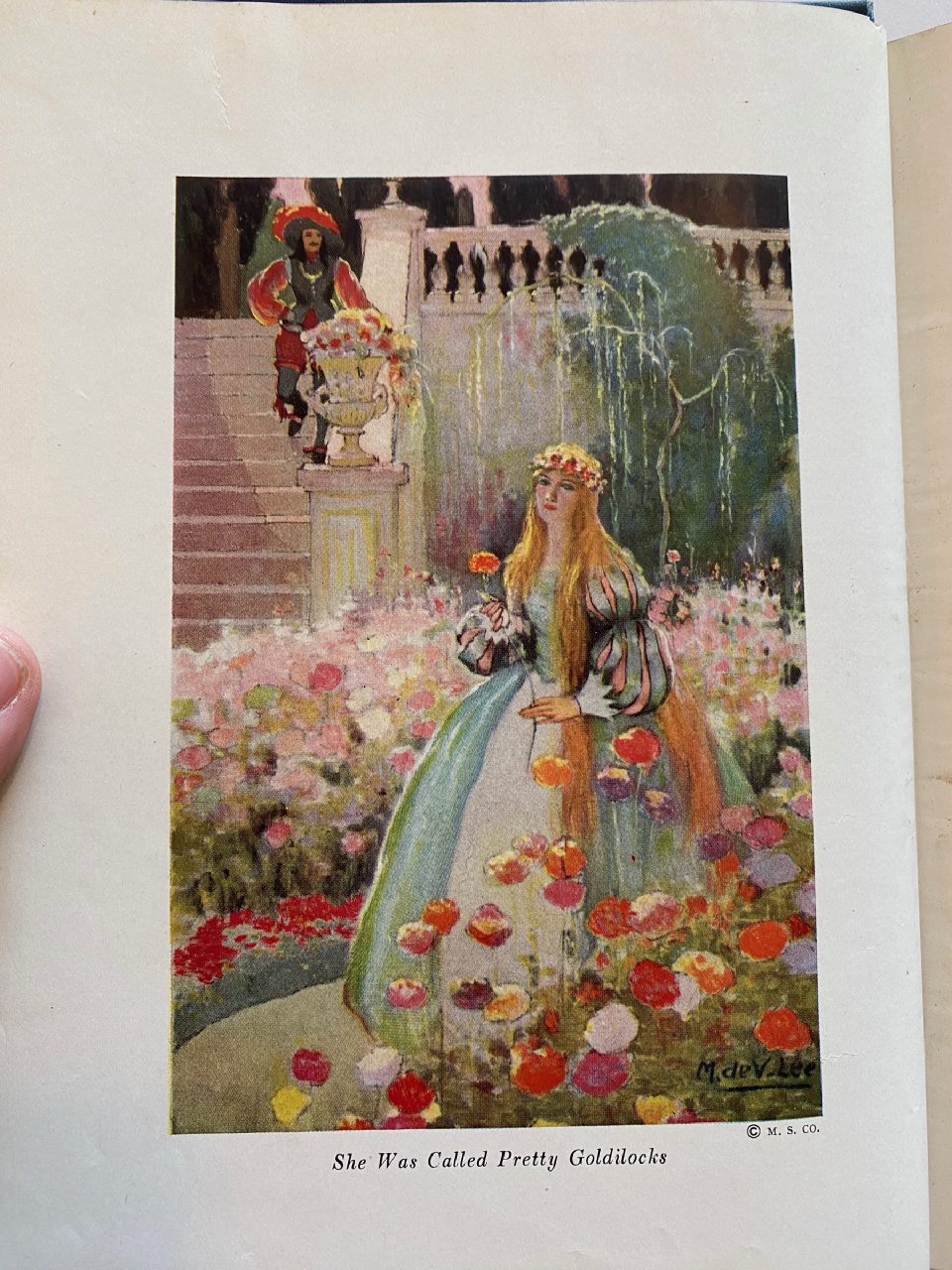 Interior or edition detail of Drew's copy of The Blue Fairy Book