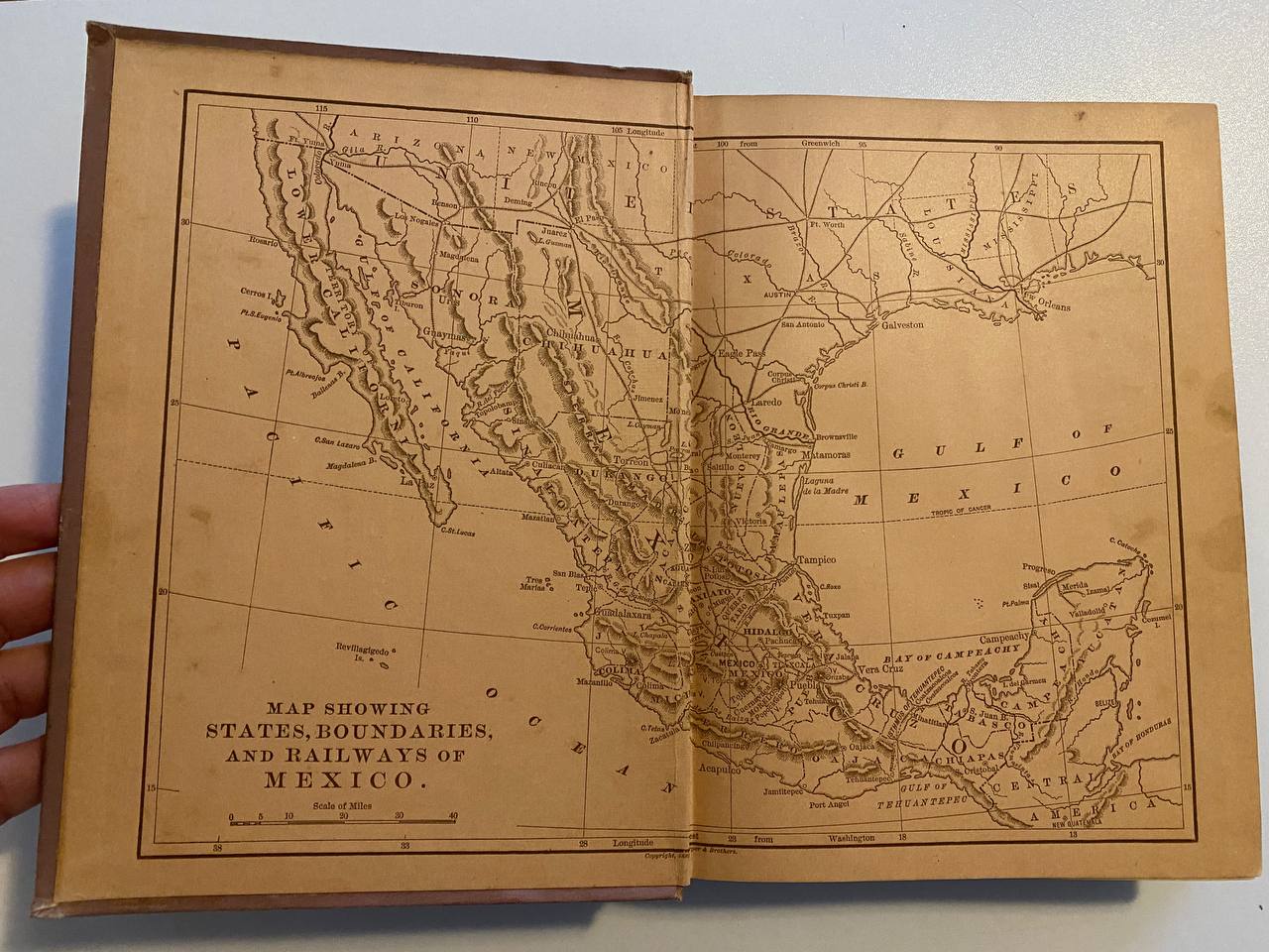Physical detail of Drew's copy of The Boy Travellers in Mexico