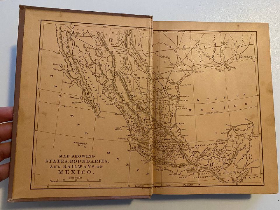 Physical detail of Drew's copy of The Boy Travellers in Mexico