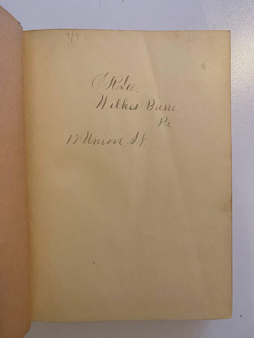 Ownership inscription of Drew's copy of The Boy Travellers in Mexico