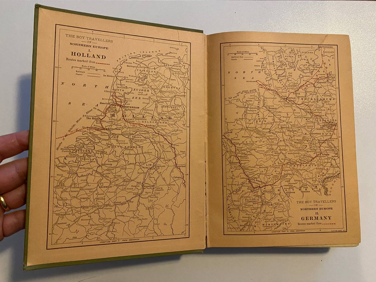 Physical detail of Drew's copy of The Boy Travellers in Northern Europe