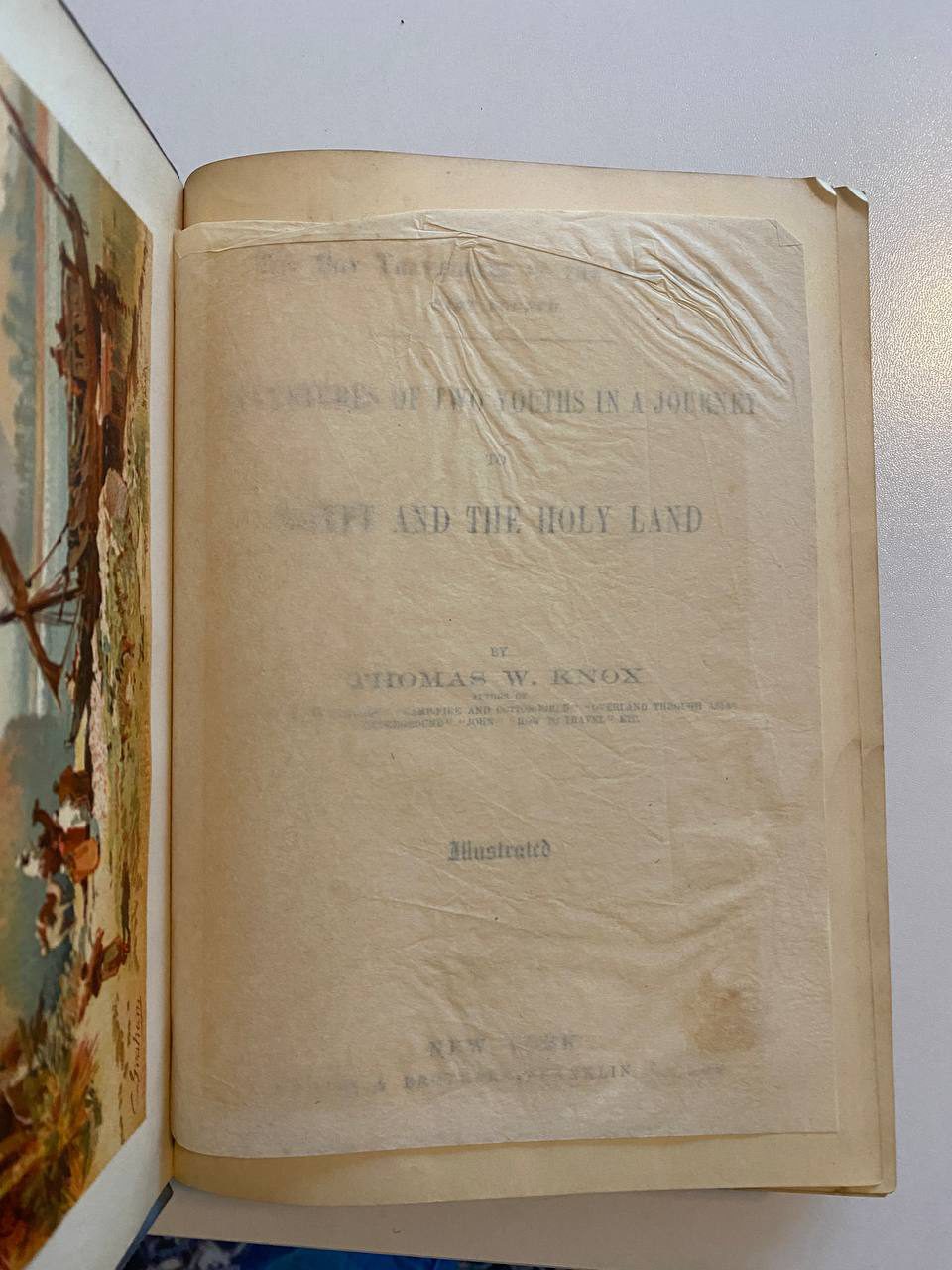 Half-title of Drew's copy of The Boy Travellers in the Far East, Part Fourth: Egypt and the Holy Land