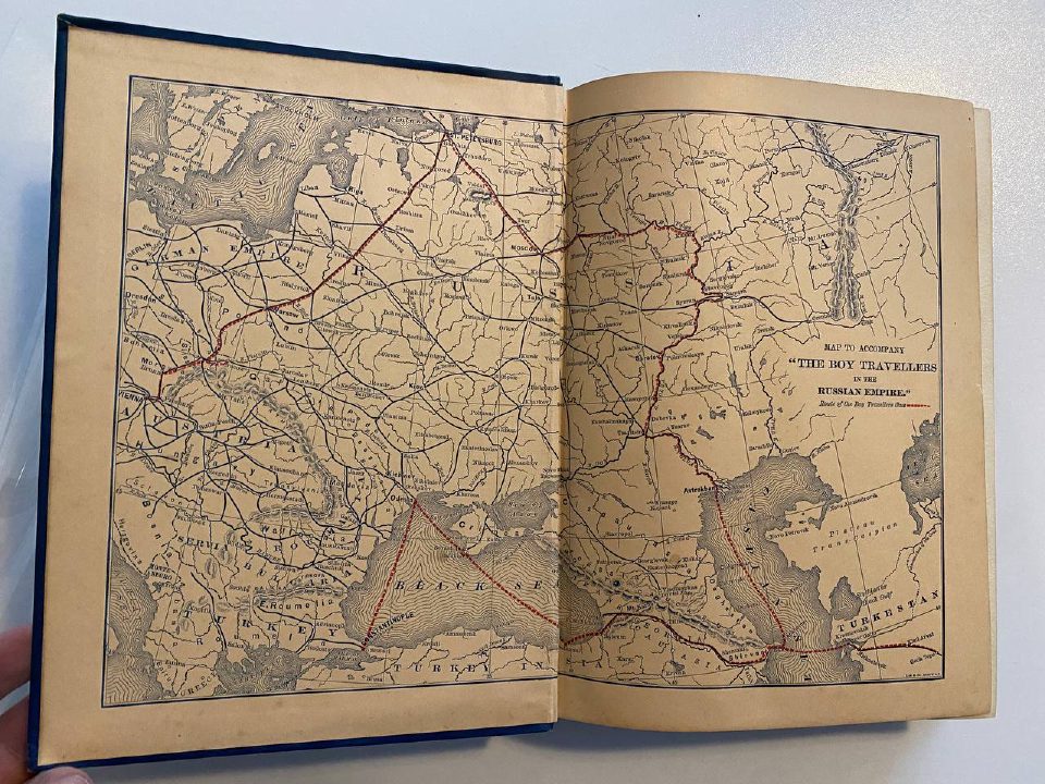 Physical detail of Drew's copy of The Boy Travellers in the Russian Empire