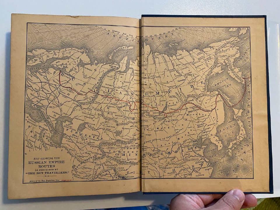 Physical detail of Drew's copy of The Boy Travellers in the Russian Empire