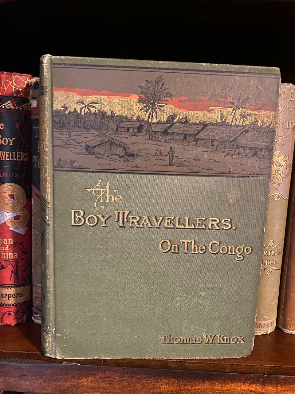 Cover of Drew's copy of The Boy Travellers on the Congo