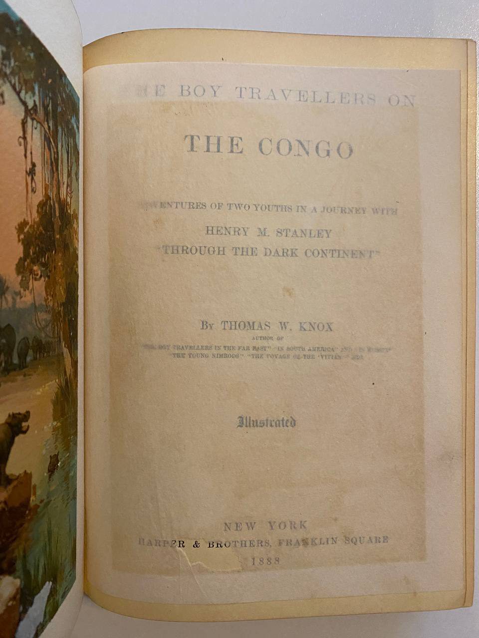 Half-title of Drew's copy of The Boy Travellers on the Congo