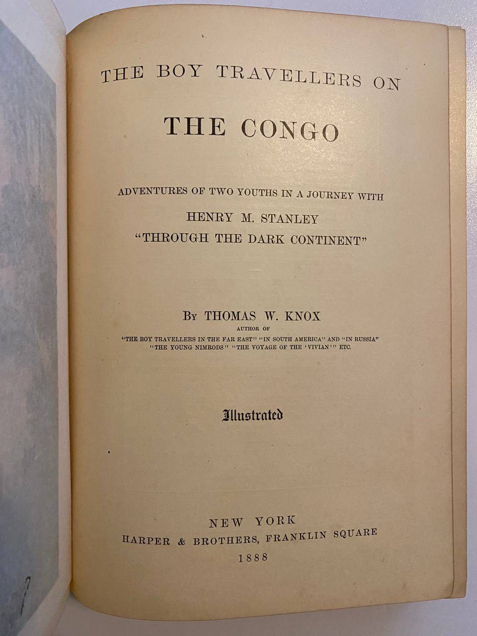 Title page of Drew's copy of The Boy Travellers on the Congo