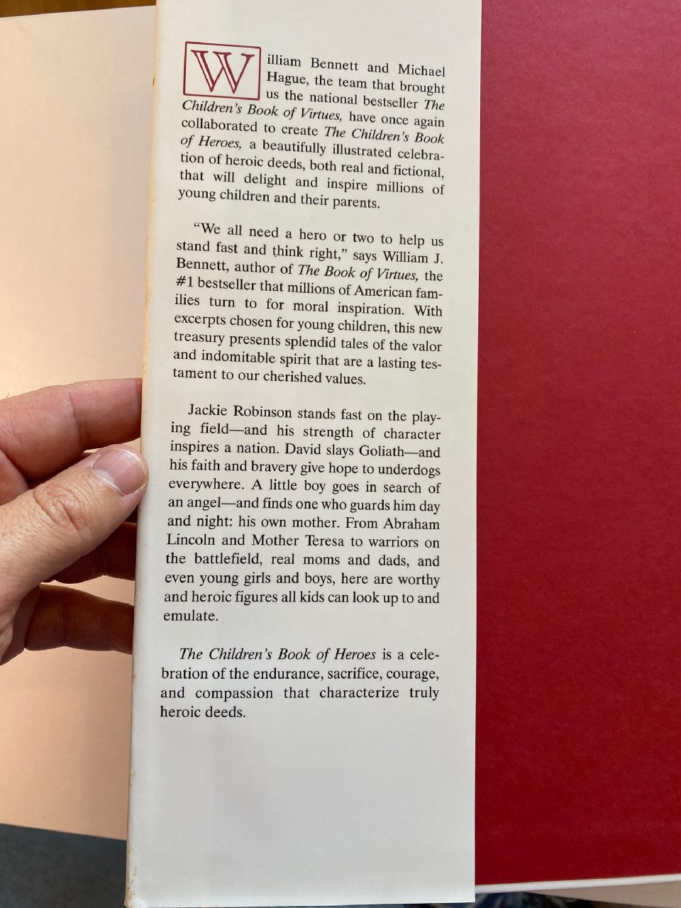 Interior or edition detail of Drew's copy of The Children’s Book of Heroes