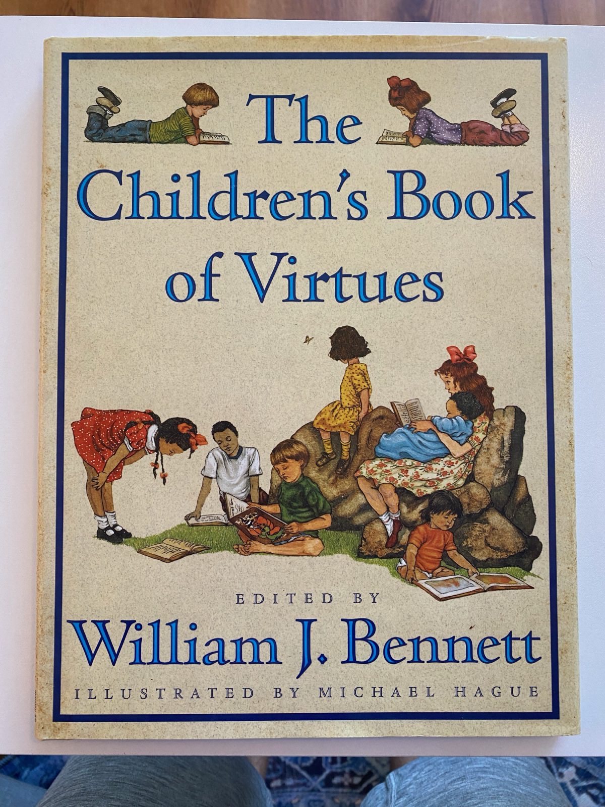Cover of Drew's copy of The Children’s Book of Virtues