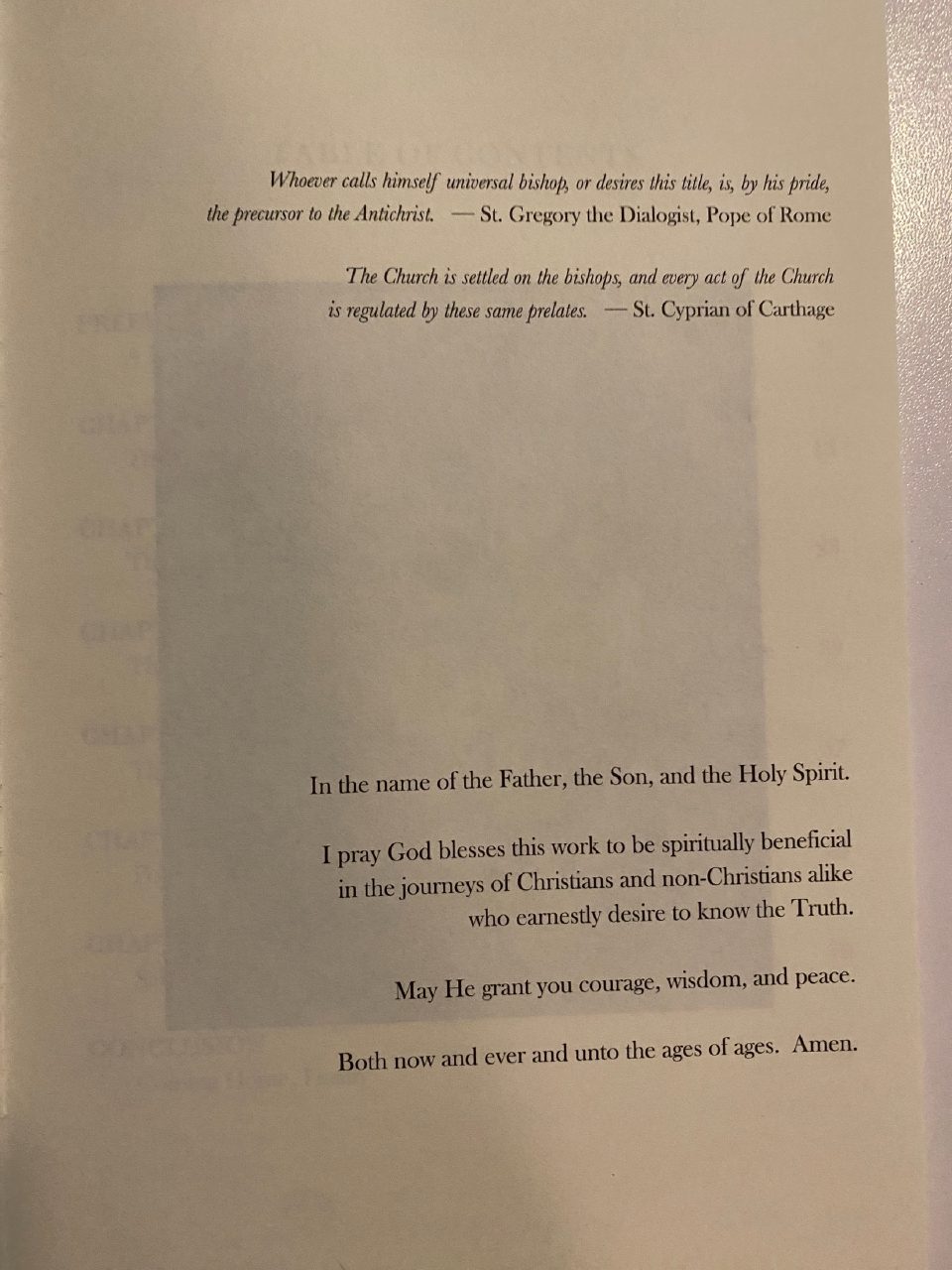 Physical detail of Drew's copy of The Church & The Pope