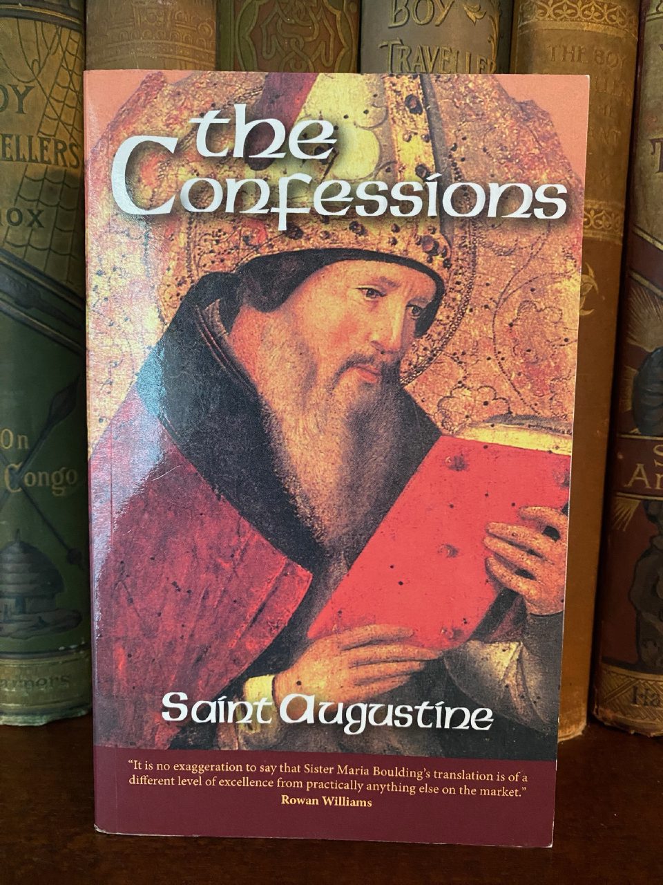 Front cover of Drew's copy of The Confessions