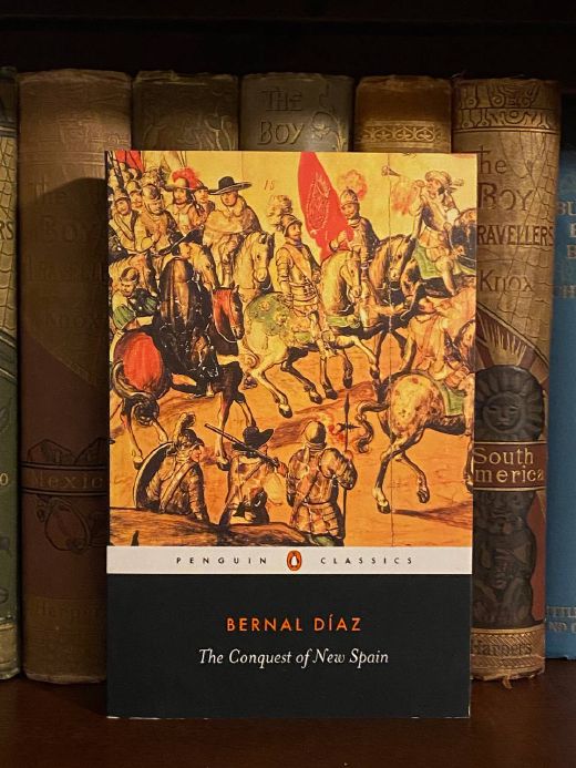 Cover of Drew's copy of The Conquest of New Spain