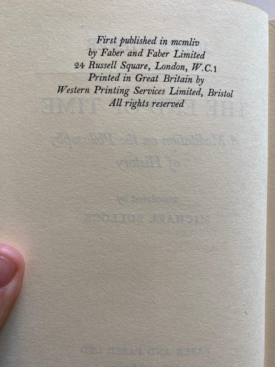 Physical detail of Drew's copy of The End of Time
