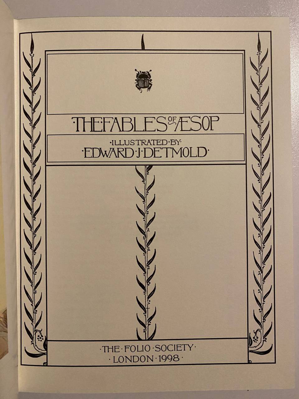 Title page of Drew's copy of The Fables of Æsop