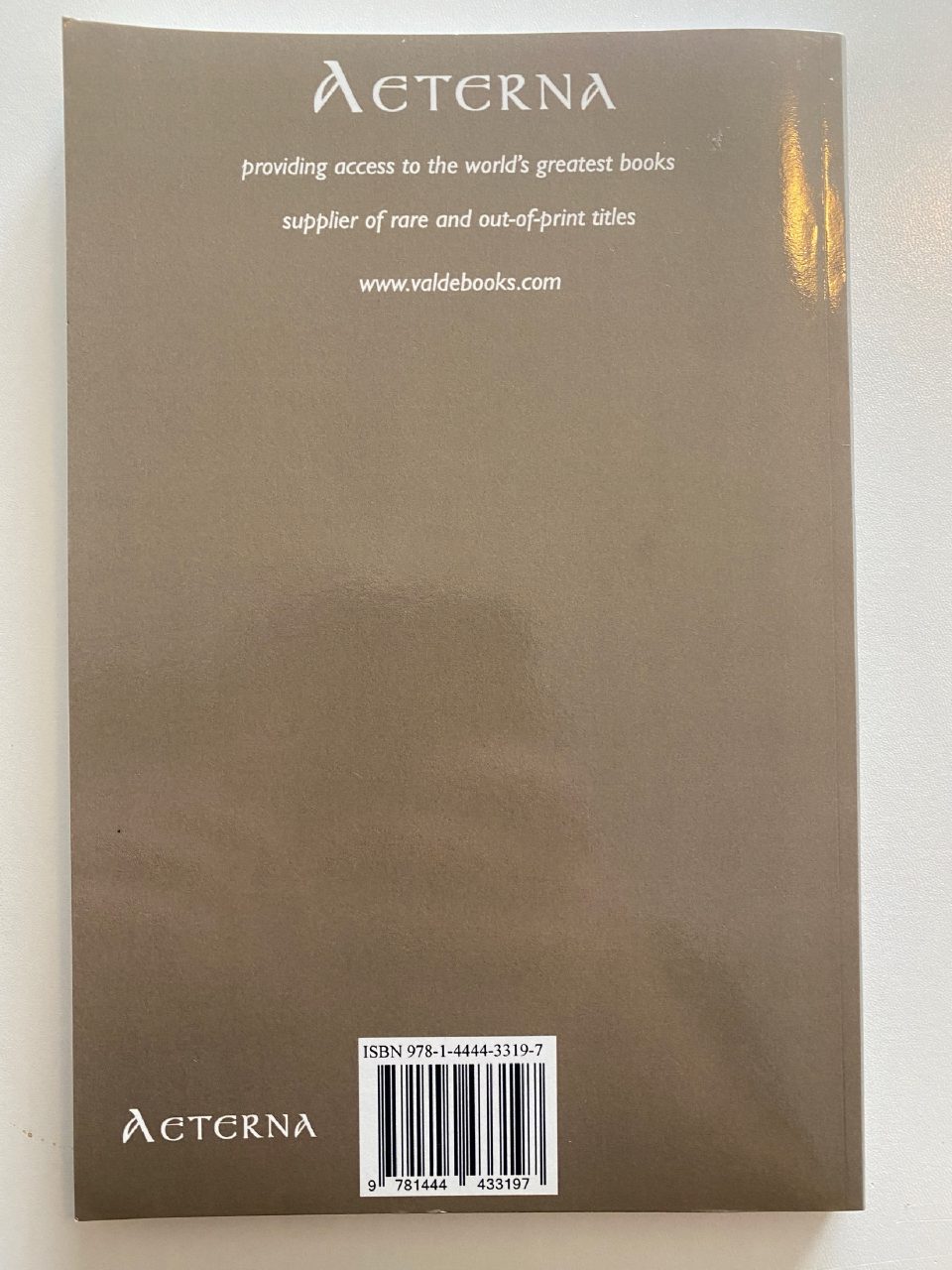 Back cover of Drew's copy of The Fall of Troy