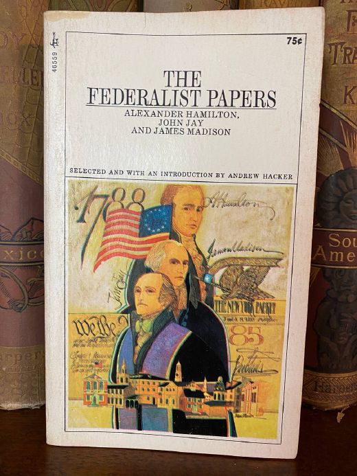 Cover of Drew's copy of The Federalist Papers