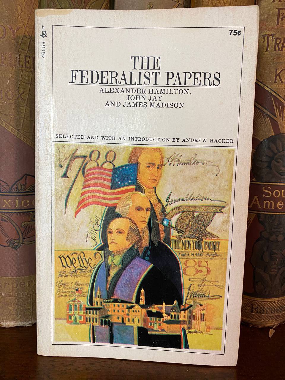 Cover of Drew's copy of The Federalist Papers