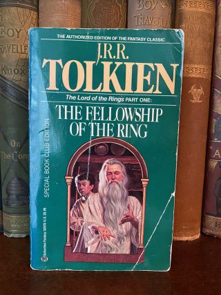 Cover of Drew's copy of The Fellowship of the Ring