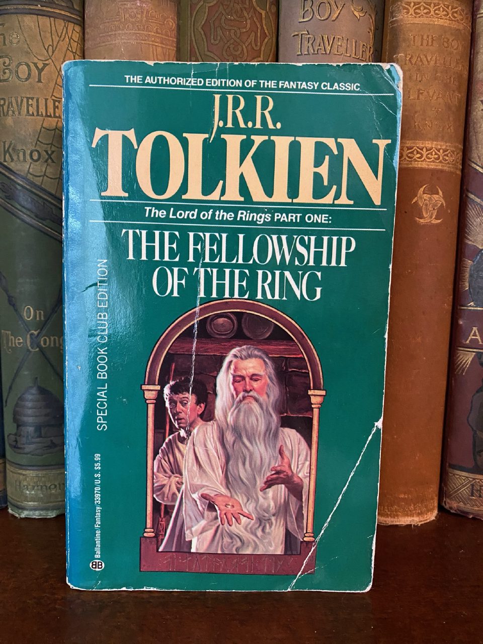 Front cover of Drew's copy of The Fellowship of the Ring