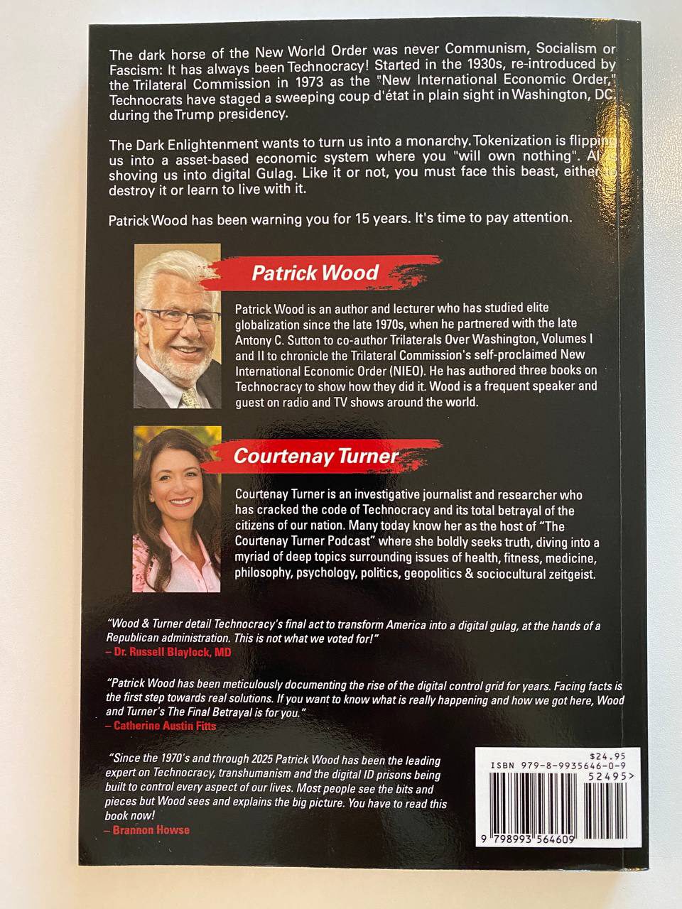 Back cover of Drew's copy of The Final Betrayal