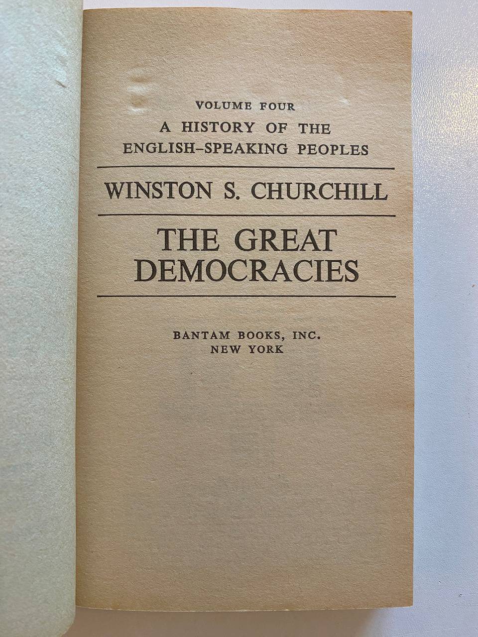 Title page of Drew's copy of The Great Democracies