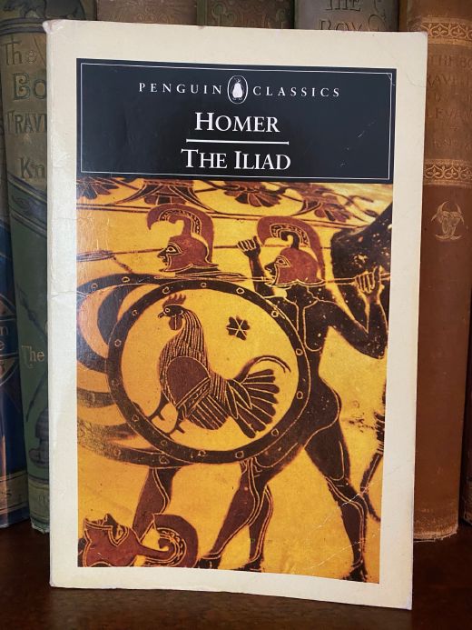 Cover of Drew's copy of The Iliad