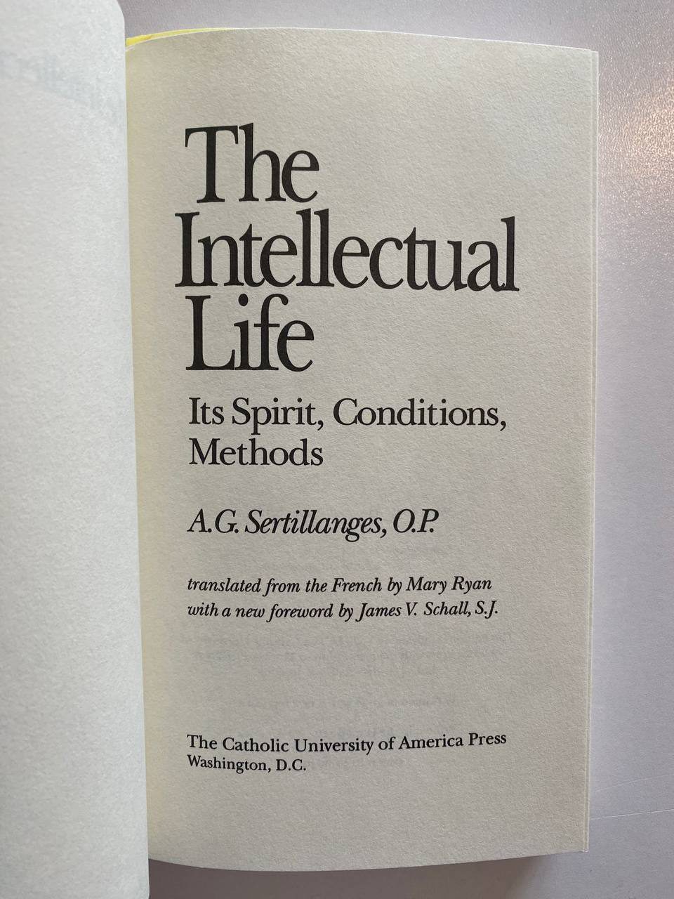 Title page of Drew's copy of The Intellectual Life