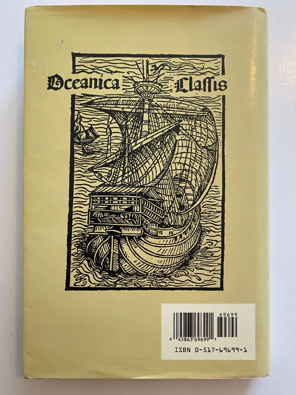 Back cover of Drew's copy of The Journal of Christopher Columbus