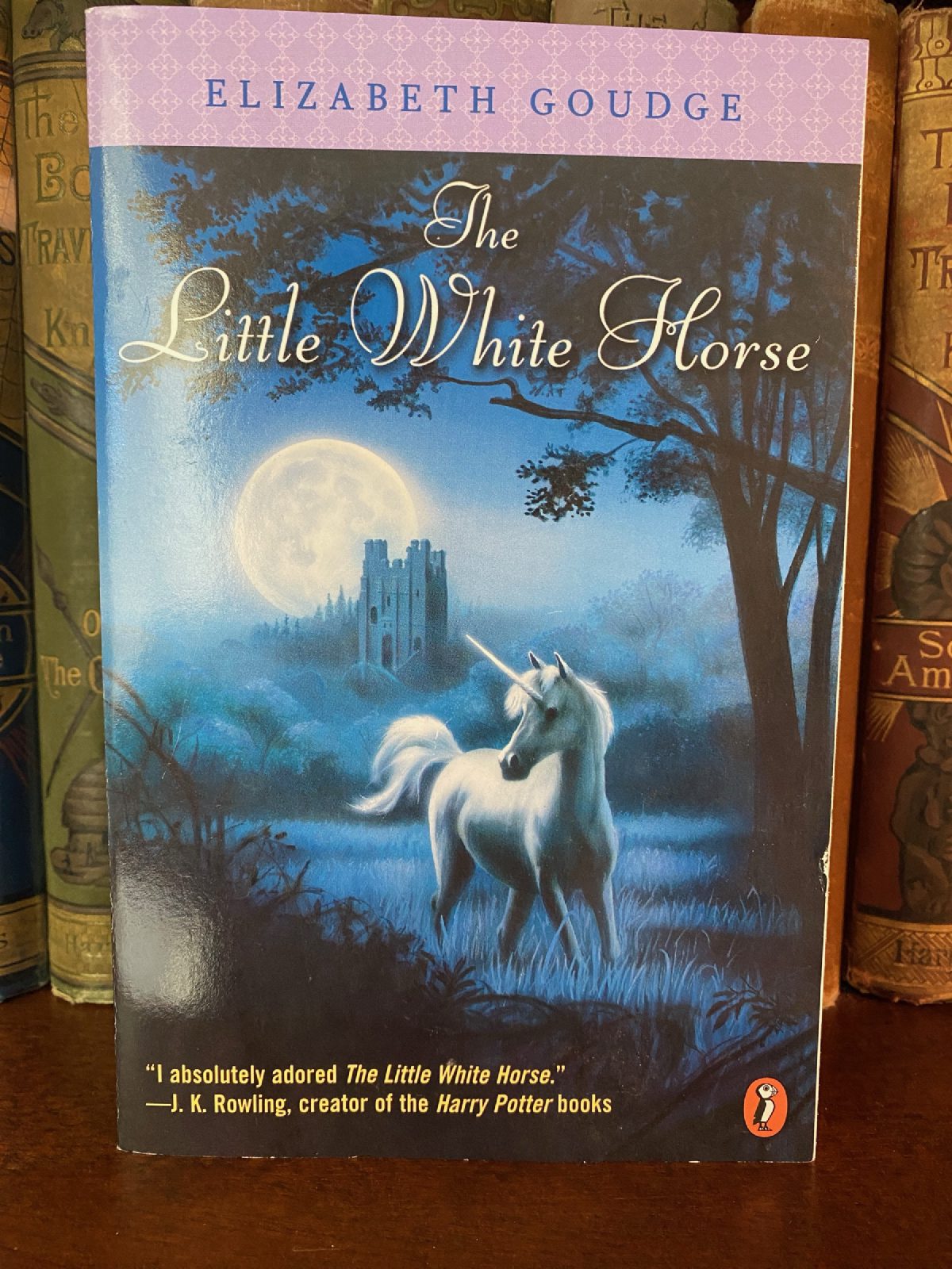 Cover of Drew's copy of The Little White Horse