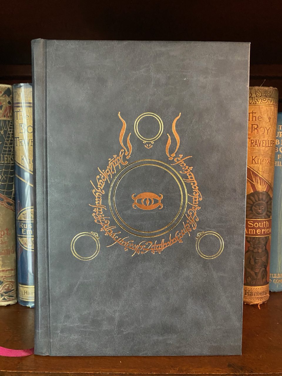 Physical detail of Drew's copy of The Lord of the Rings: 50th Anniversary Edition