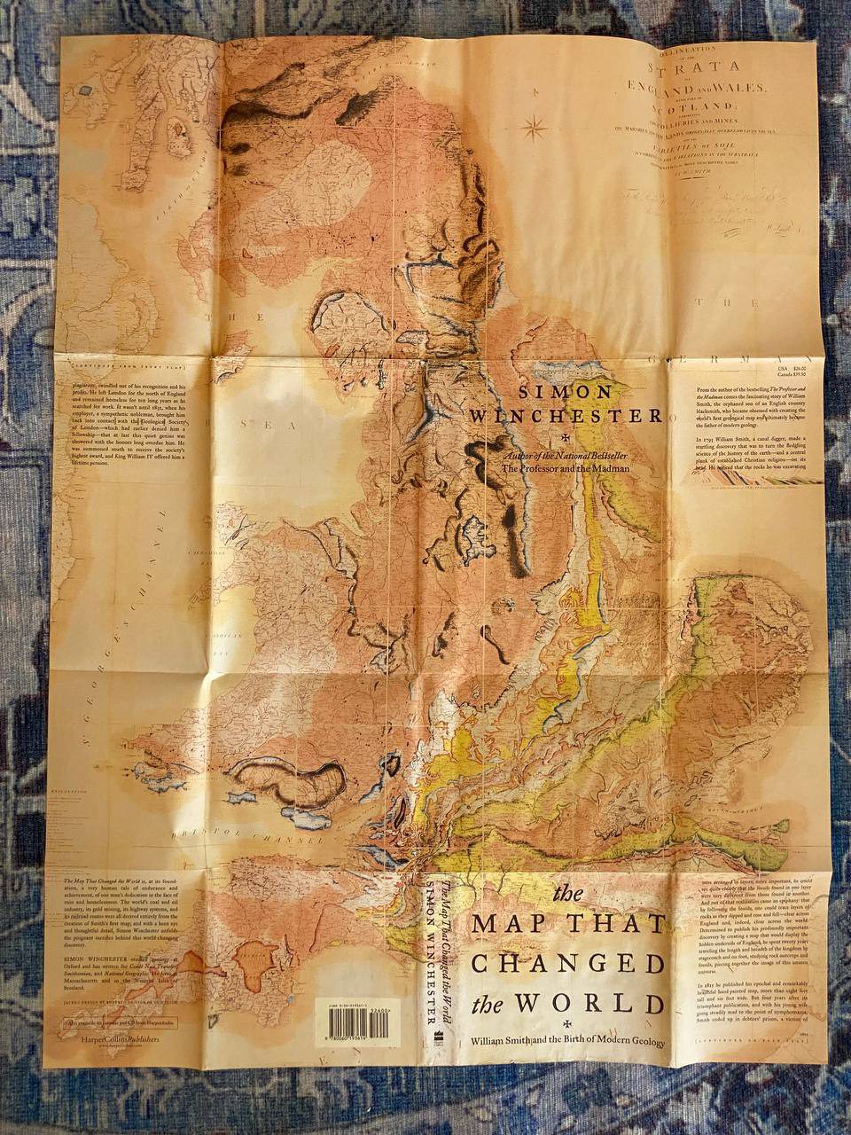 William Smith's geological map laid out of Drew's copy of The Map That Changed the World
