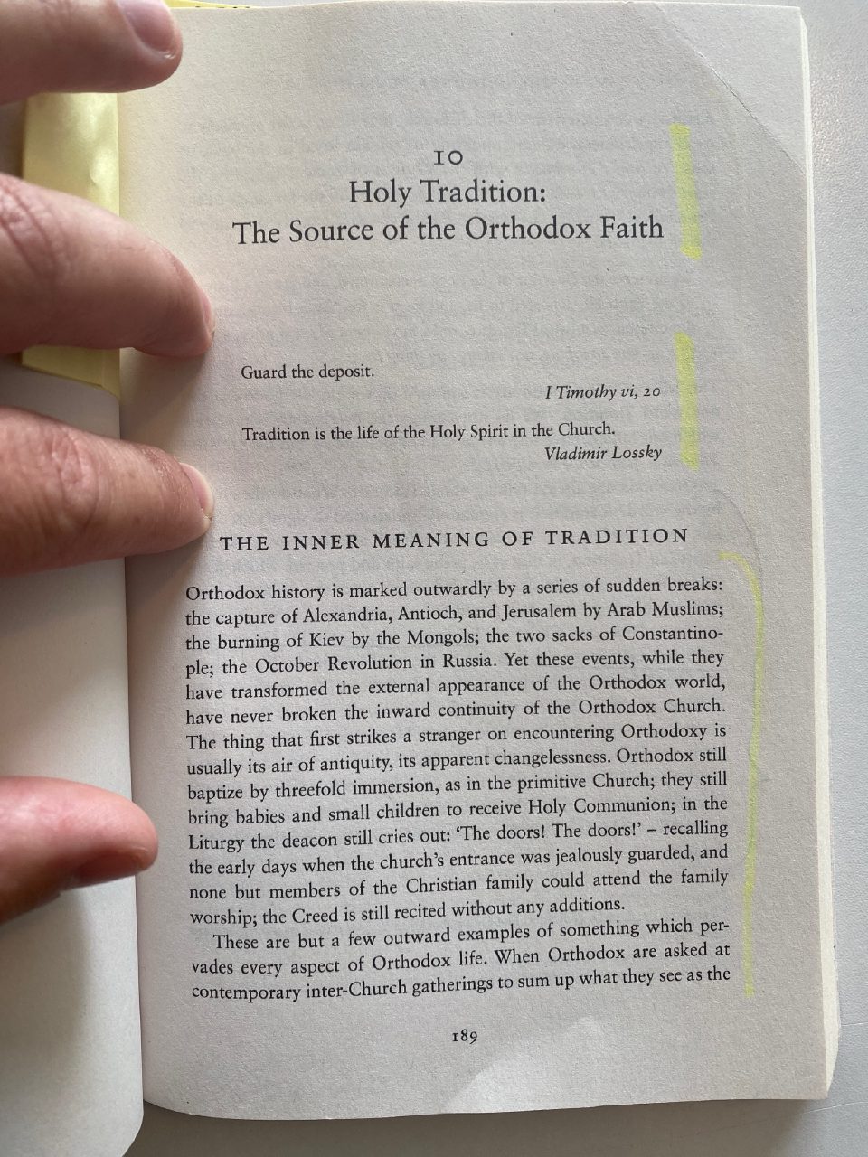 Physical detail of Drew's copy of The Orthodox Church