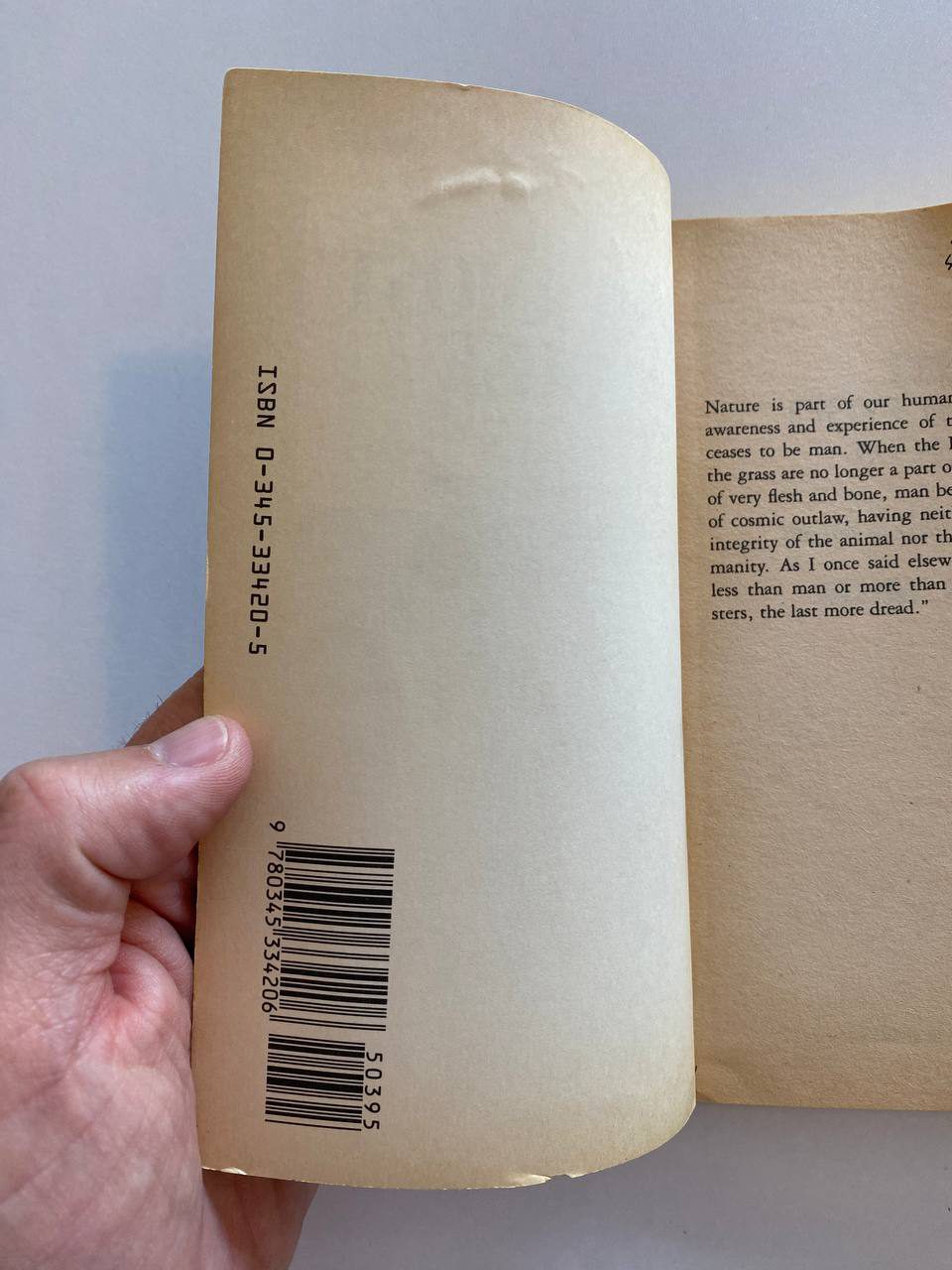 ISBN page of Drew's copy of The Outermost House