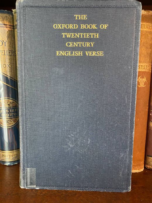Cover of Drew's copy of The Oxford Book of Twentieth-Century English Verse