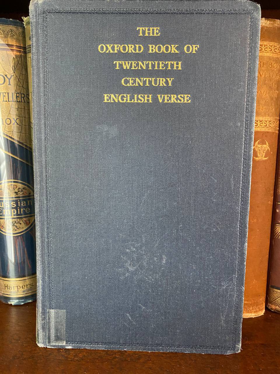 Cover of Drew's copy of The Oxford Book of Twentieth-Century English Verse