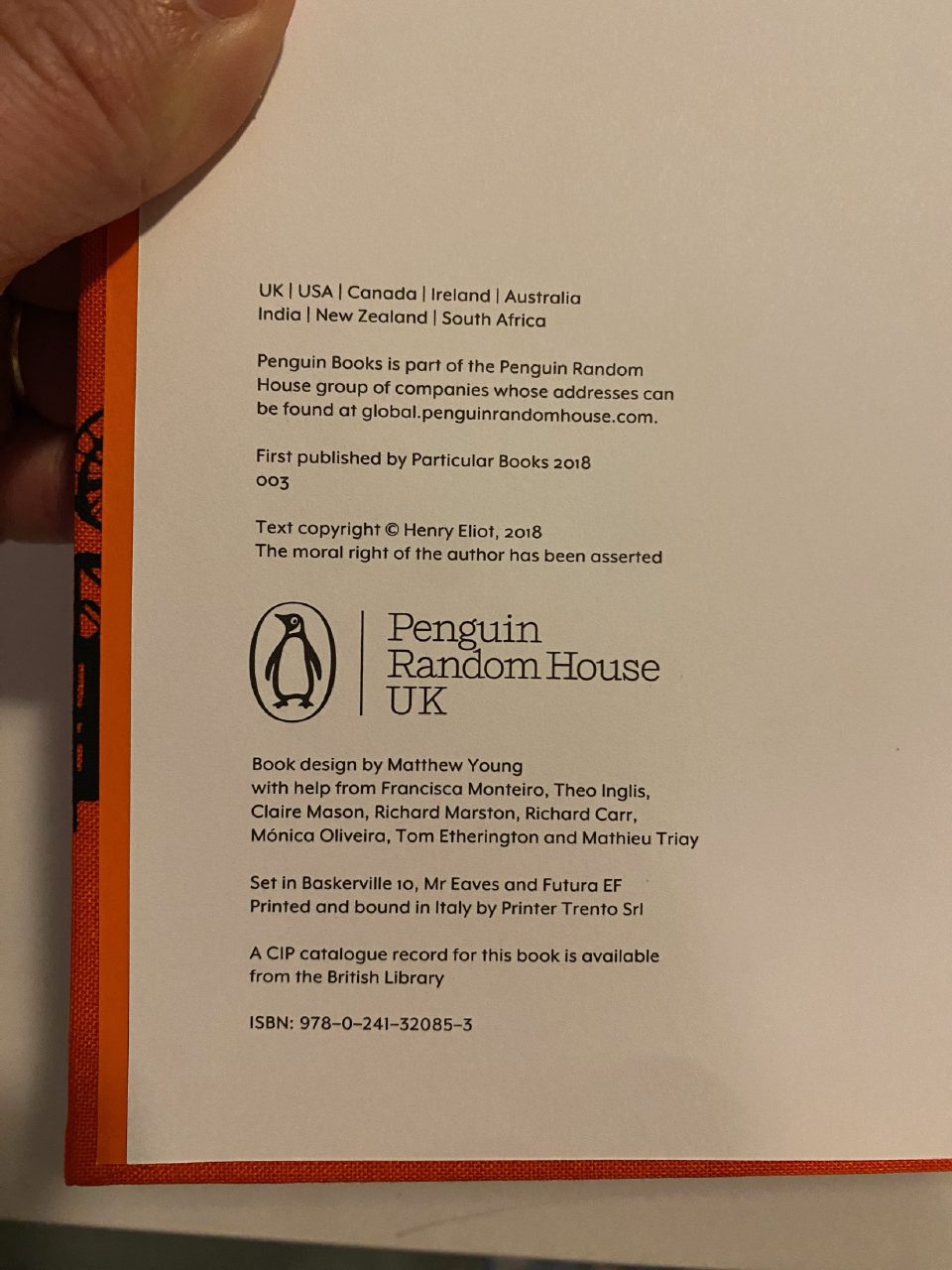 Physical detail of Drew's copy of The Penguin Classics Book