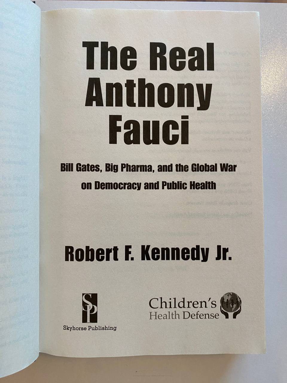 Title page of Drew's copy of The Real Anthony Fauci