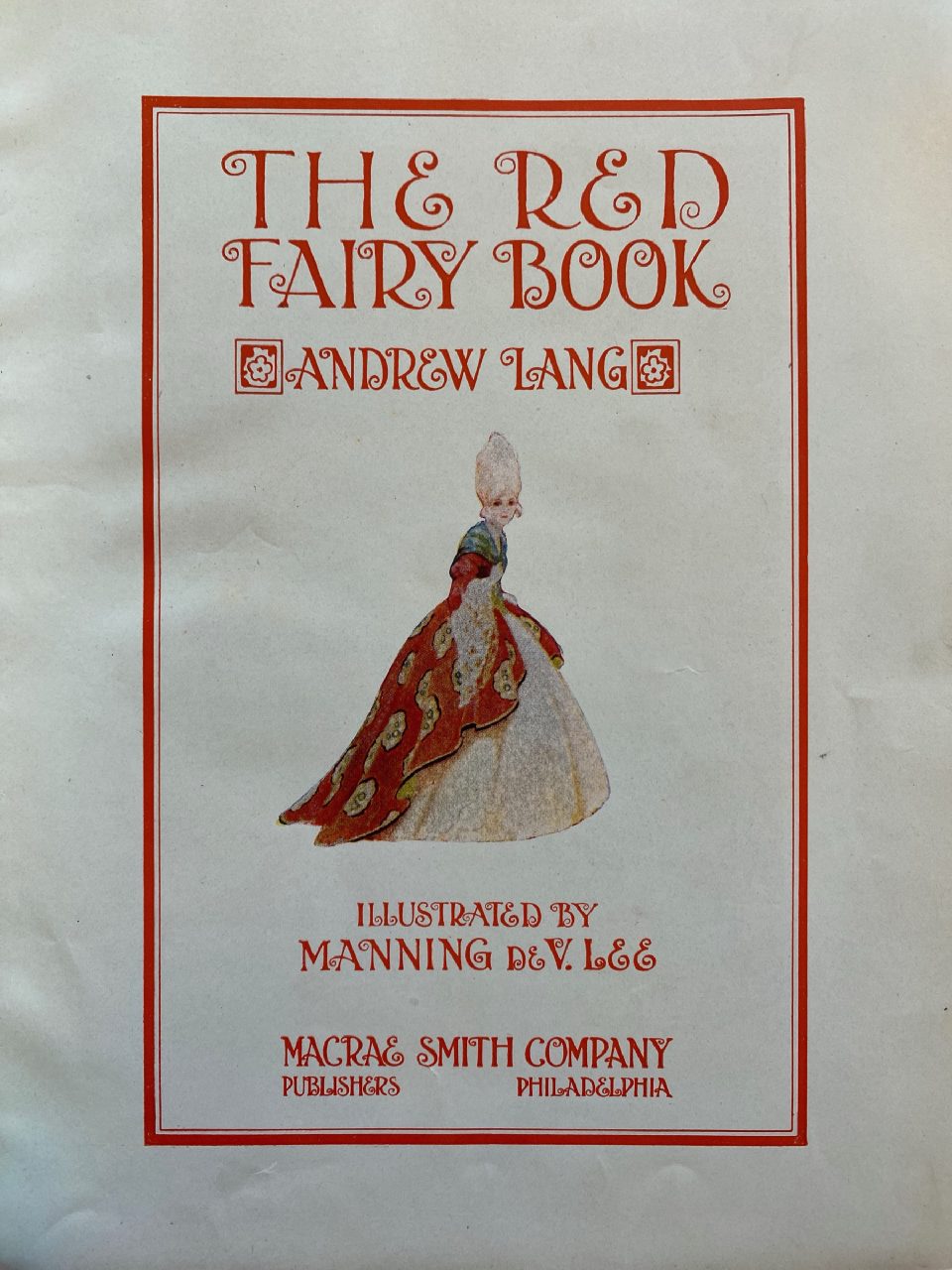 Interior or edition detail of Drew's copy of The Red Fairy Book