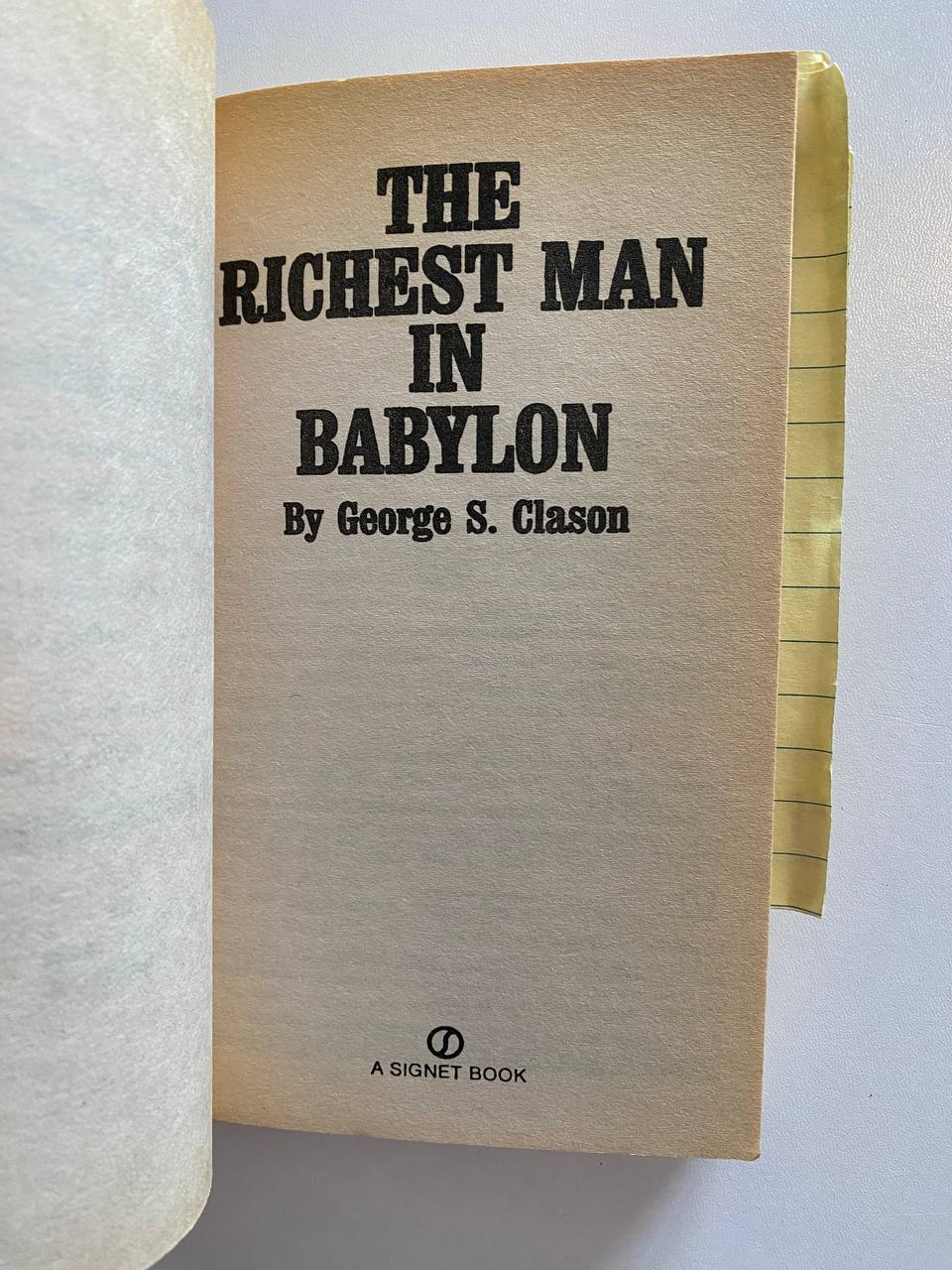 Title page of Drew's copy of The Richest Man in Babylon