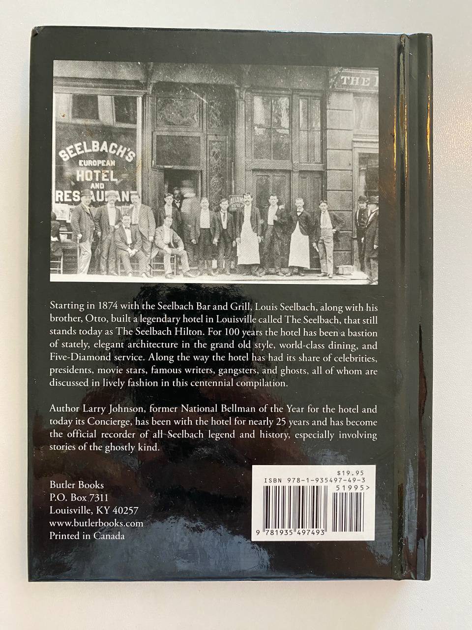 Back cover of Drew's copy of The Seelbach