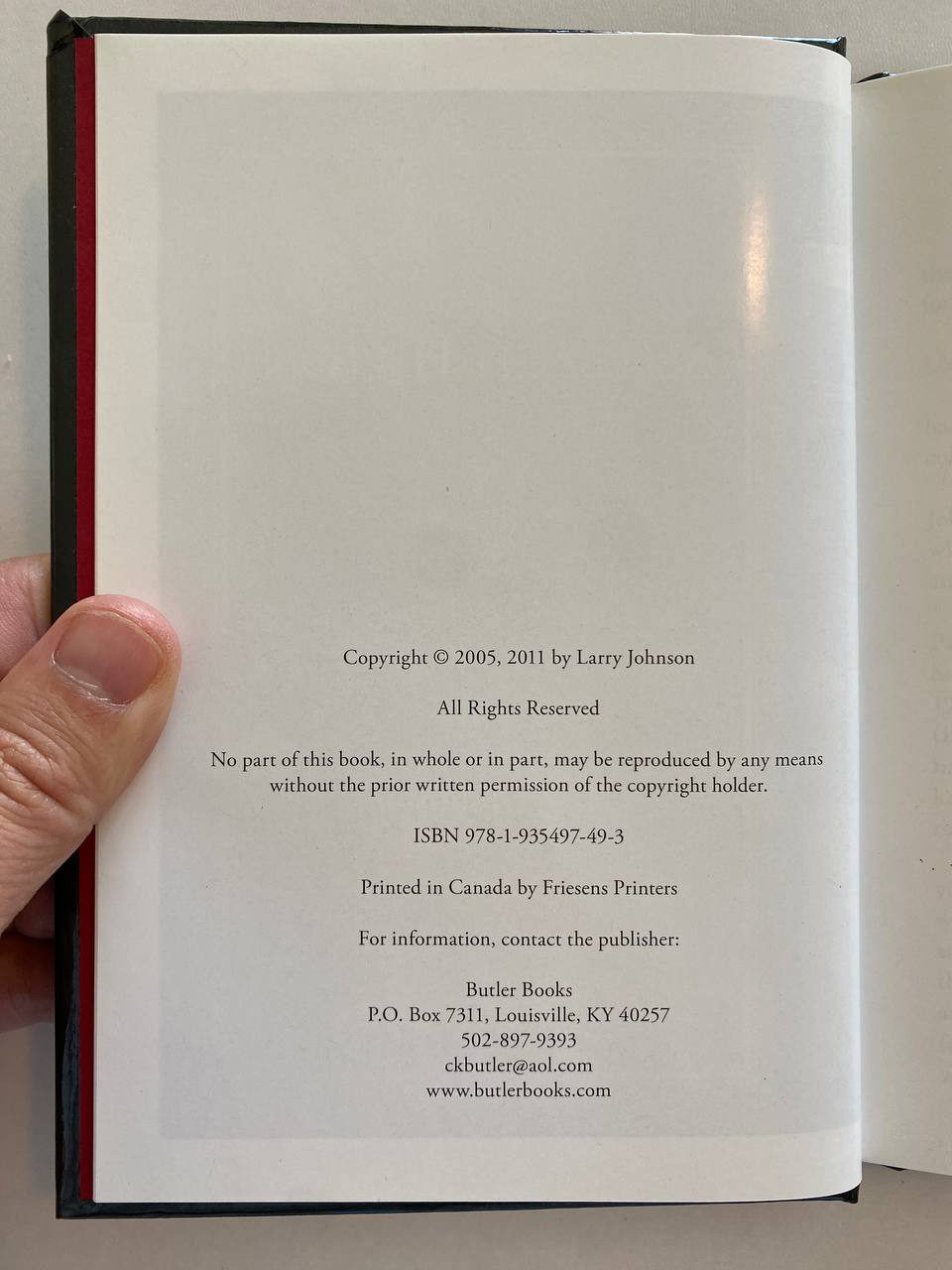 Copyright page of Drew's copy of The Seelbach
