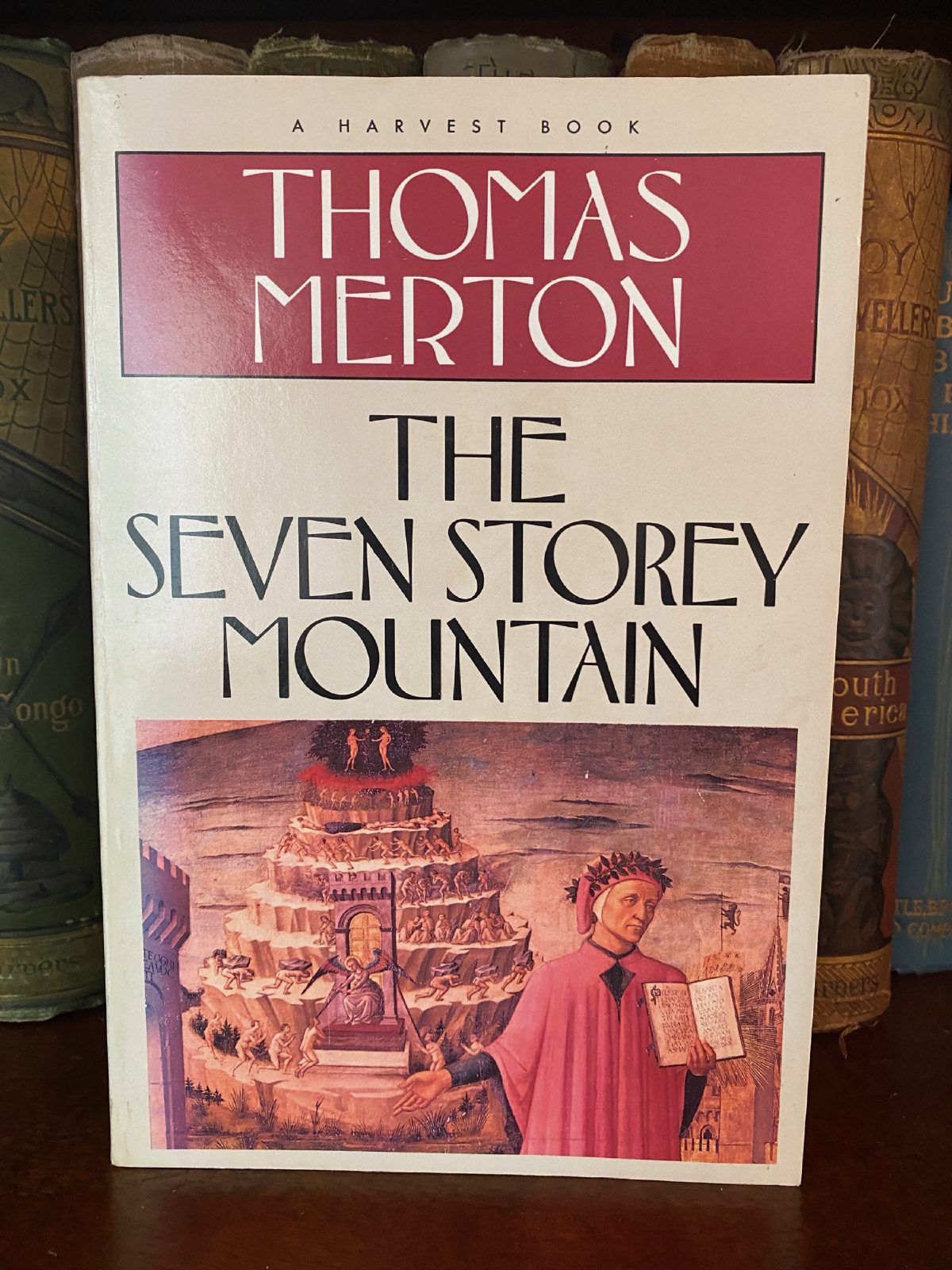 Cover of Drew's copy of The Seven Storey Mountain