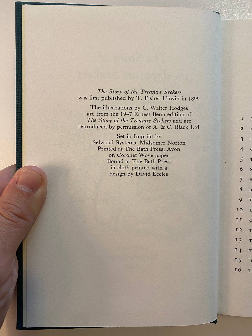 Copyright page of Drew's copy of The Story of the Treasure Seekers