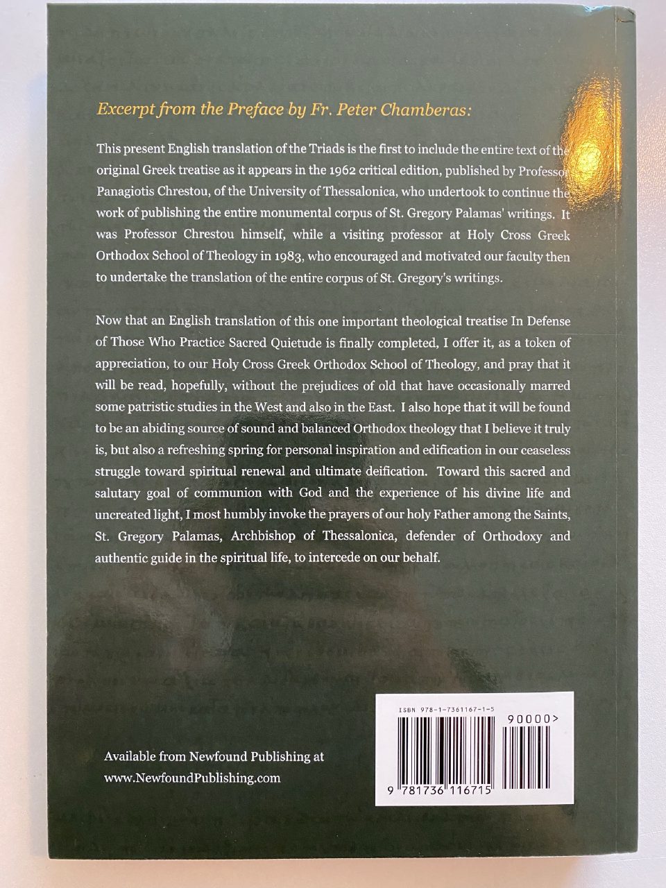 Back cover of Drew's copy of The Triads